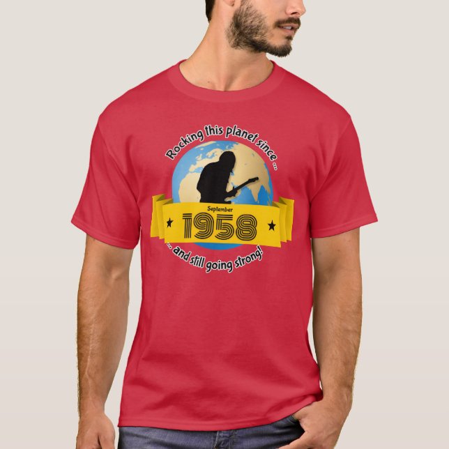 66th birthday Rocking this planet since 091958 gir T-Shirt (Front)