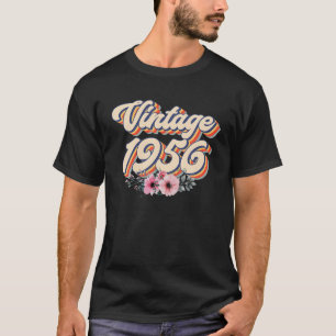 66Th Birthday S Women Vintage 1956 Floral 66 Years T-Shirt
