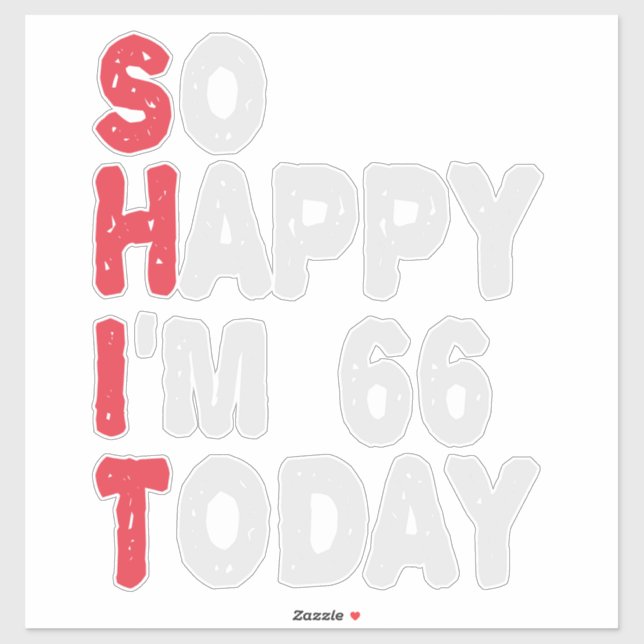 66th Birthday So Happy I'm 66 Today Gift Funny (Sheet)