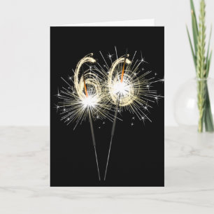 66th Birthday Sparklers on Black Card