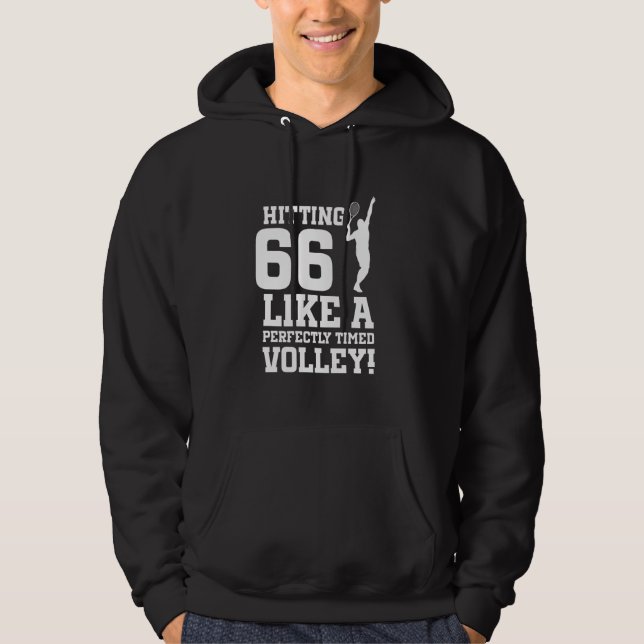 66th Birthday Tennis 66 Years Old Tennis Player Bi Hoodie (Front)