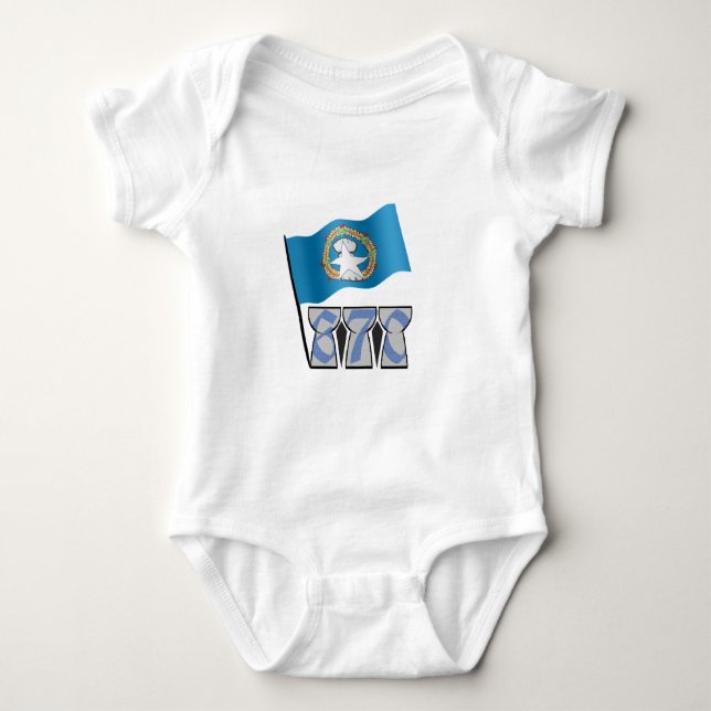 670 with Flag Baby Bodysuit (Front)