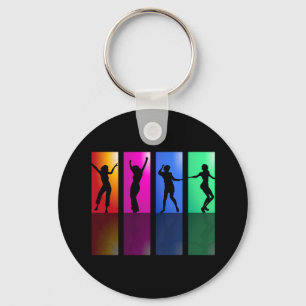 677 GIRLS DANCING CLUB CLUBBING FUN MUSIC COLORFUL KEY RING