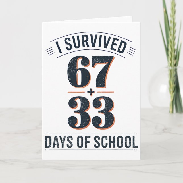 67+33 School Math Equation Retro 100th Day Of Scho Card (Front)