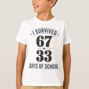 67+33 School Math Equation Retro 100th Day Of Scho T-Shirt