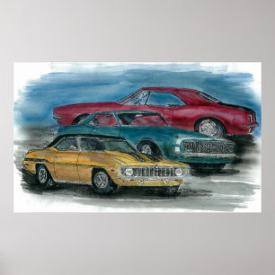 67, 68, 69 CAMAROS print