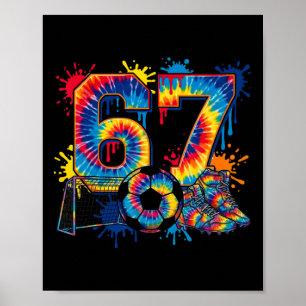 67 6 7 67 6-7 Meme Costumes Icecream Drips Soccer Poster