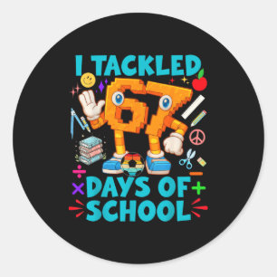 67 6 7 6_7 6-7 Costumes I Tackled 67 Days Of Schoo Classic Round Sticker