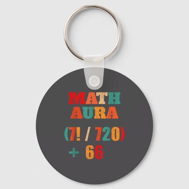 67 Alpha Gen Teacher Humor Math Six Slang Seven Hu Key Ring (Front)
