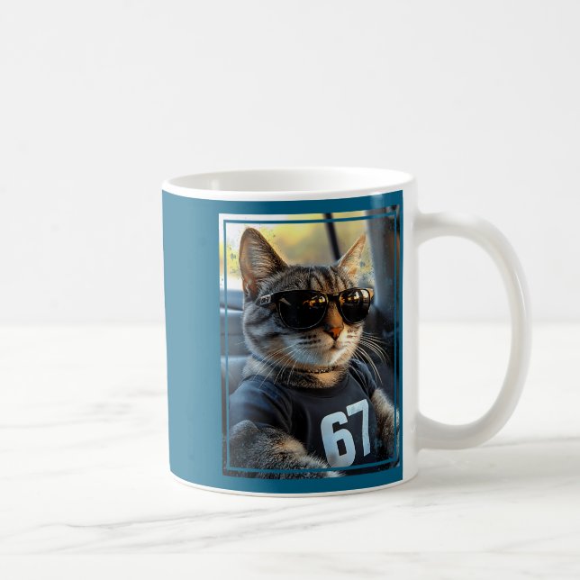 67 And Still Cool Funny Birthday Meme Cat  Coffee Mug (Right)