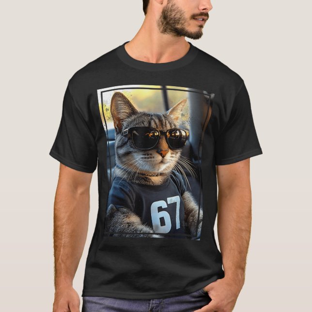 67 And Still Cool Funny Birthday Meme Cat  T-Shirt (Front)
