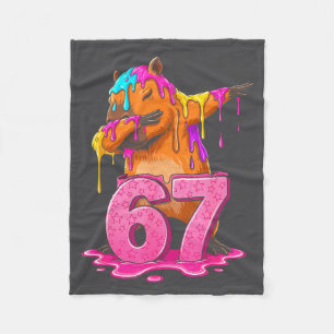 67 Animals Funny 67 Brainrot Youth Kids Capybara 6 Fleece Blanket
