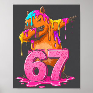 67 Animals Funny 67 Brainrot Youth Kids Capybara 6 Poster