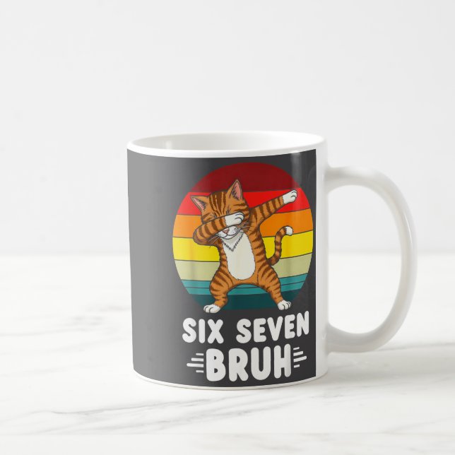 67 Animals Funny 67 Brainrot Youth Kids Cat 67  Coffee Mug (Right)