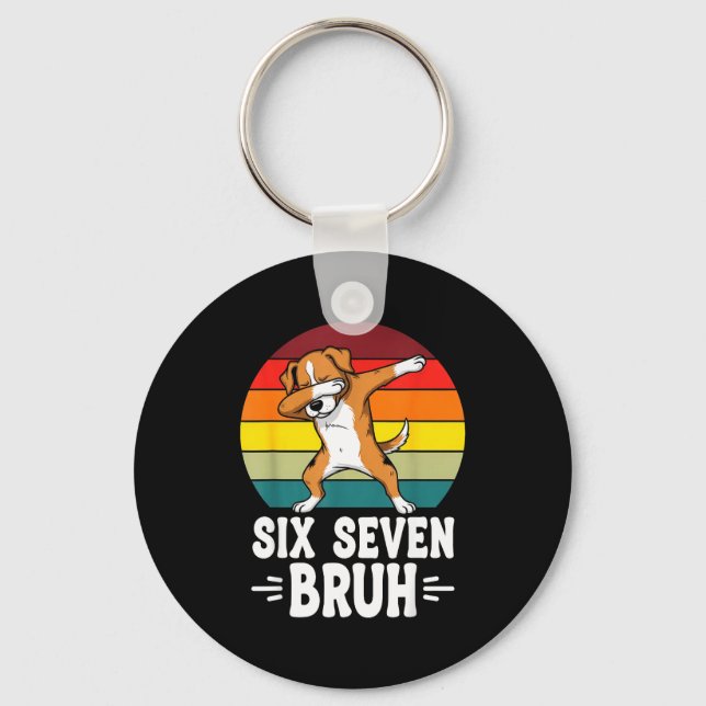 67 Animals Funny 67 Brainrot Youth Kids Dog 67  Key Ring (Front)