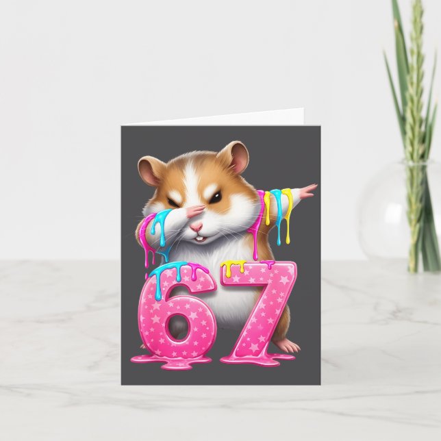 67 Animals Funny 67 Brainrot Youth Kids Hamster 67 Card (Front)
