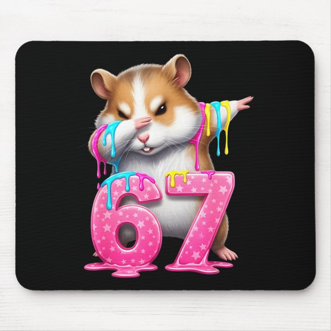 67 Animals Funny 67 Brainrot Youth Kids Hamster 67 Mouse Mat (Front)