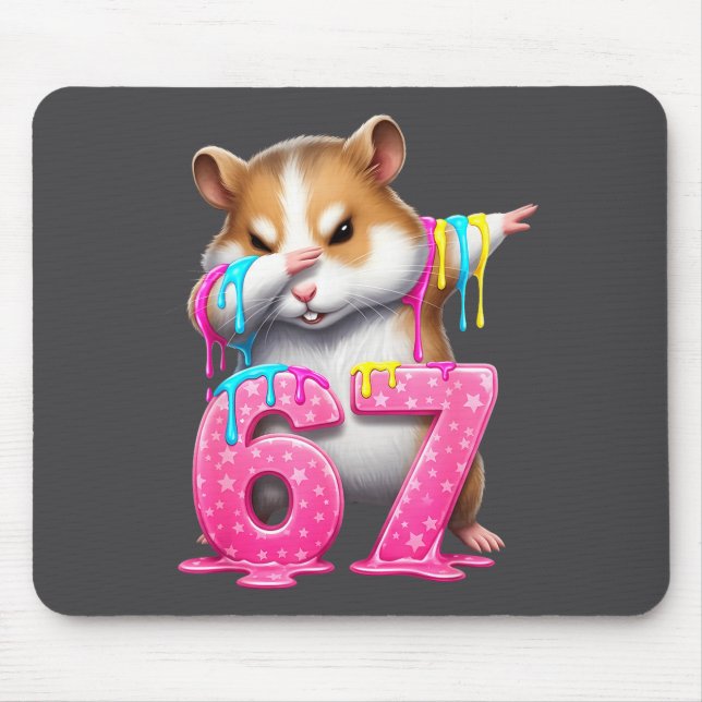 67 Animals Funny 67 Brainrot Youth Kids Hamster 67 Mouse Mat (Front)