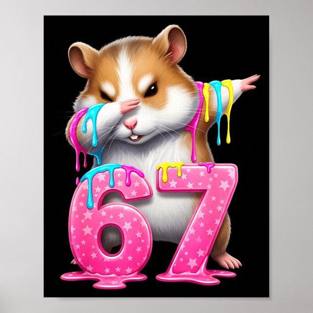 67 Animals Funny 67 Brainrot Youth Kids Hamster 67 Poster (Front)