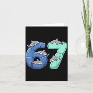 67 Animals Funny 67 Brainrot Youth Kids Shark 67  Card