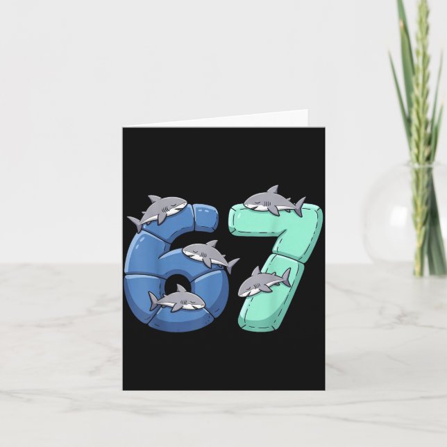 67 Animals Funny 67 Brainrot Youth Kids Shark 67  Card (Front)
