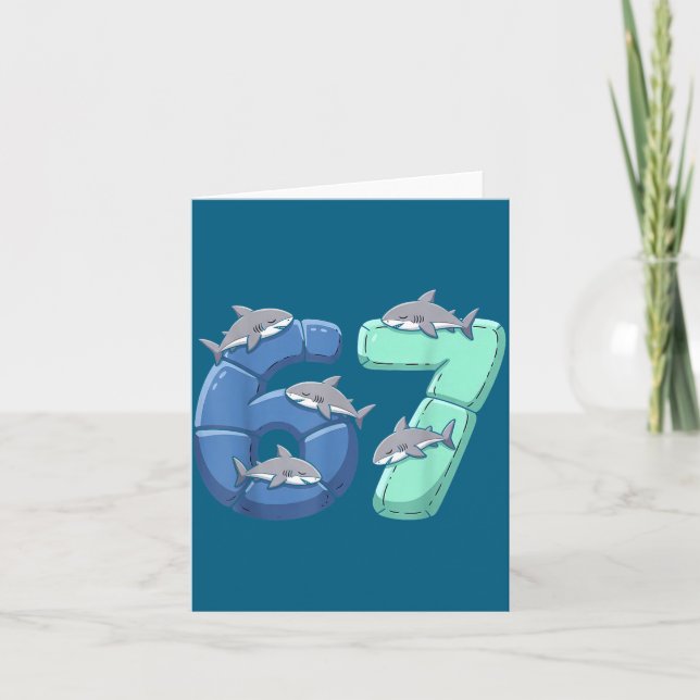 67 Animals Funny 67 Brainrot Youth Kids Shark 67  Card (Front)