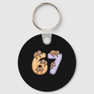 67 Animals Funny 67 Brainrot Youth Kids Sloth 67 Key Ring
