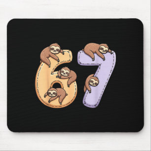 67 Animals Funny 67 Brainrot Youth Kids Sloth 67  Mouse Mat