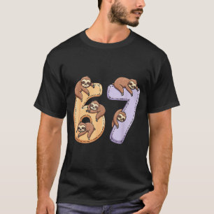 67 Animals Funny 67 Brainrot Youth Kids Sloth 67  T-Shirt