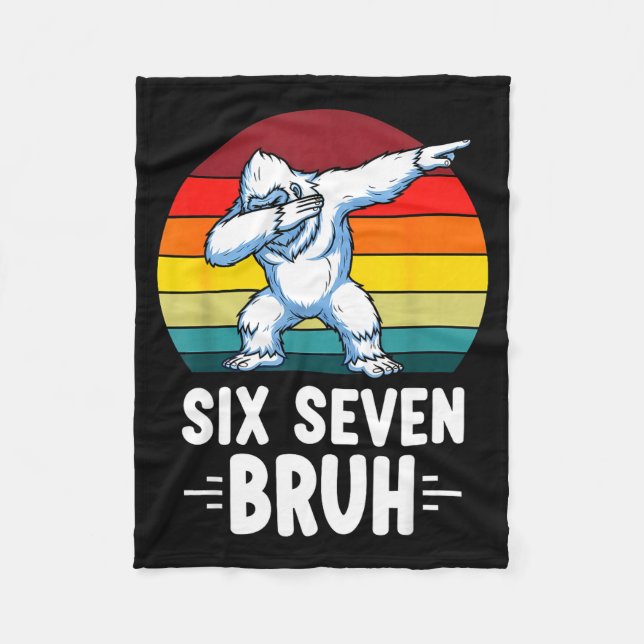 67 Animals Funny 67 Brainrot Youth Kids Yeti 67  Fleece Blanket (Front)