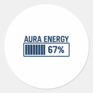 67 Aura At Six Seven Funny Meme Gen Alpha Slang  Classic Round Sticker