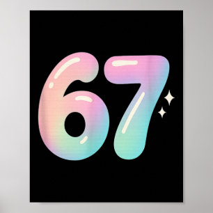 67 Aura Energy Alpha Slang Internet Meme  Poster