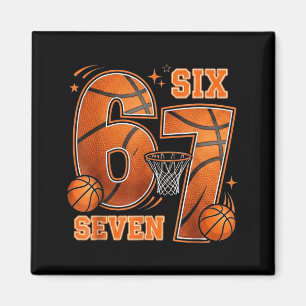 67 Basball Birthday 6 7 Hoops Magnet