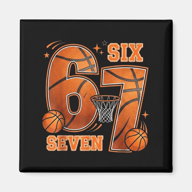 67 Basball Birthday 6 7 Hoops Magnet (Front)