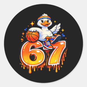 67 Basball Goose Silly Meme Six Seven Kids Boys Classic Round Sticker