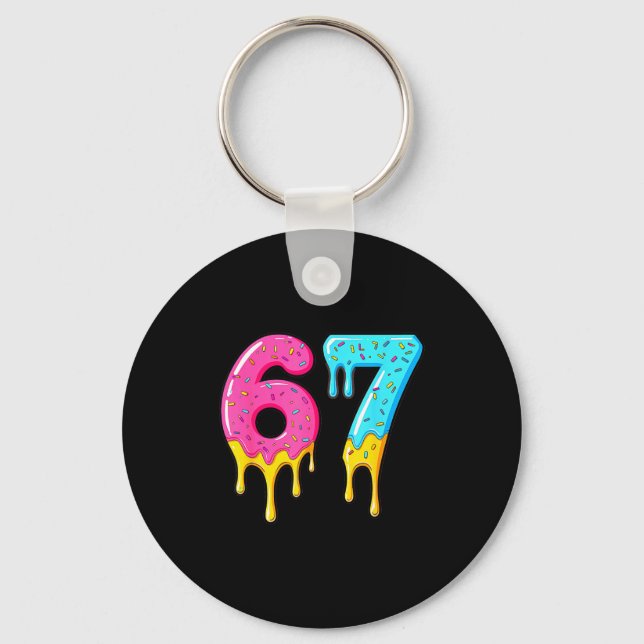 67 Baseball 101 Apparel Youth Drip Meme  Key Ring (Front)