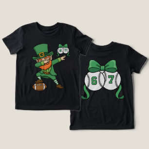 67 baseball bow st patricks day lucky sports  Tri-Blend shirt