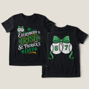 67 baseball bow st patricks day lucky sports  Tri-Blend shirt