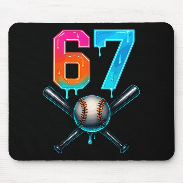 67 Baseball Meme Cool Drip Number 67 Player Or 67t Mouse Mat (Front)