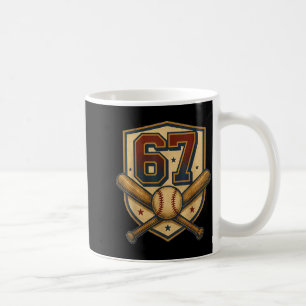 67 Baseball Meme Vintage Srts Crest Funny Retro 67 Coffee Mug