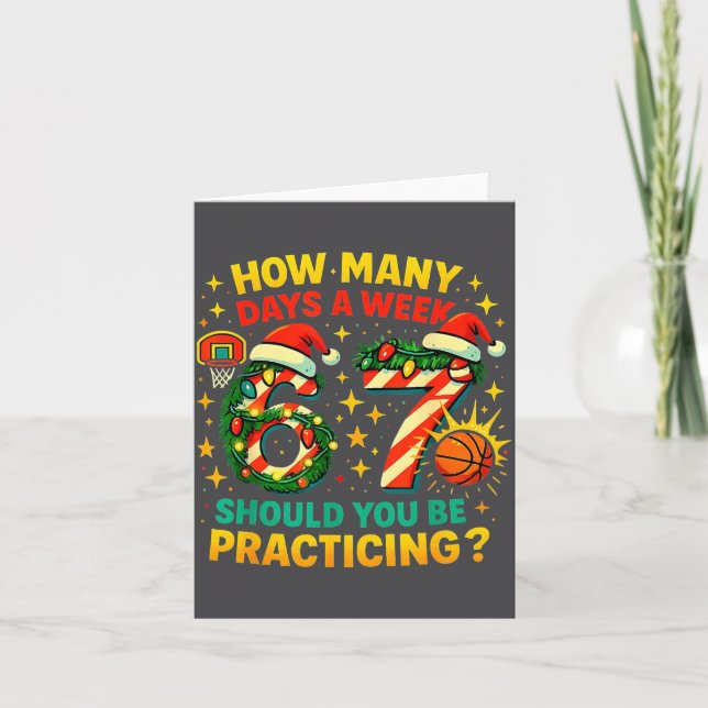 67 Basketball Christmas Funny Practice Meme Gift  Card (Front)