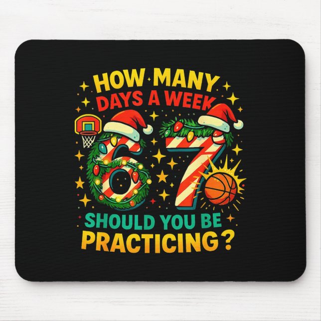 67 Basketball Christmas Funny Practice Meme Gift  Mouse Mat (Front)
