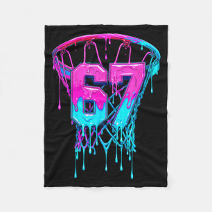 67 Basketball Drip Six Seven Funny Fleece Blanket