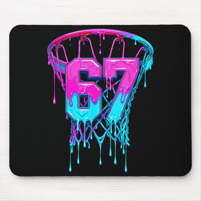 67 Basketball Drip Six Seven Funny  Mouse Mat (Front)