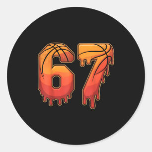 67 Basketball Gen Alpha Slang Kids Drip Six Seven Classic Round Sticker