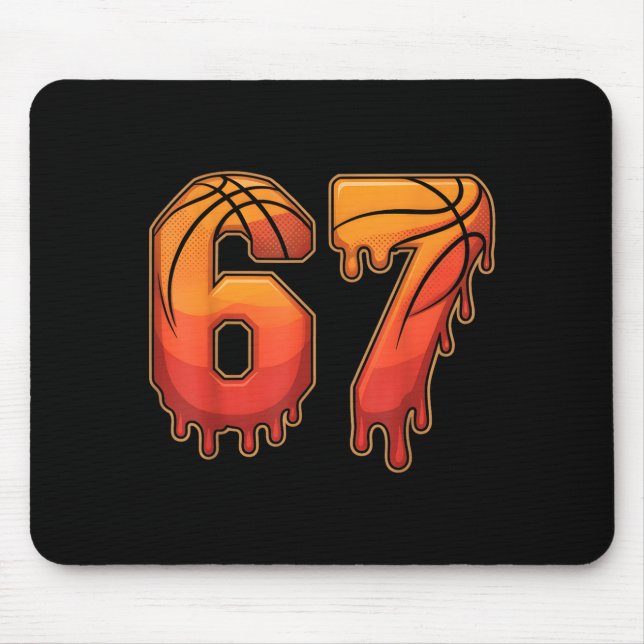 67 Basketball Gen Alpha Slang Kids Drip Six Seven  Mouse Mat (Front)