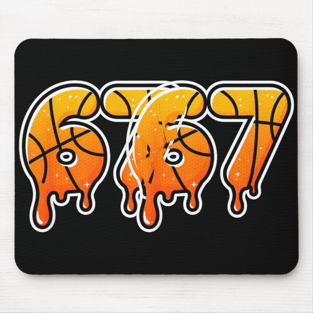 67 Basketball Halftone Meme Gen Alpha Slang Drip S Mouse Mat (Front)