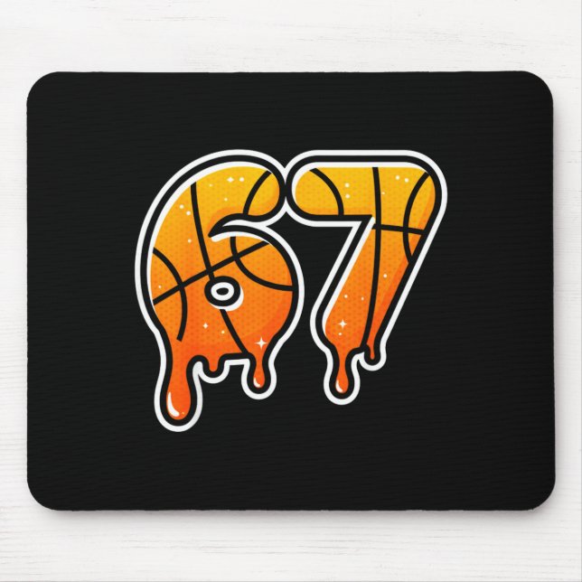 67 Basketball Halftone Meme Gen Alpha Slang Drip S Mouse Mat (Front)