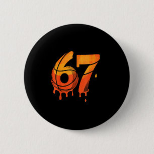 67 Basketball Ice Cream Drip Six Seven  6 Cm Round Badge