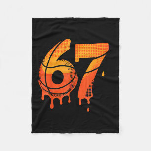 67 Basketball Ice Cream Drip Six Seven  Fleece Blanket